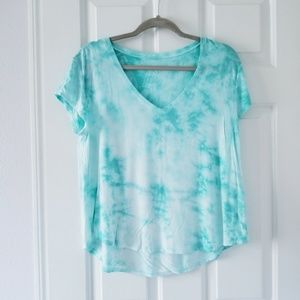 AE Turquoise & White Tie Dye Tee